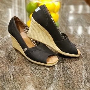 ☮ Toms Canvas Espadrille Wedges